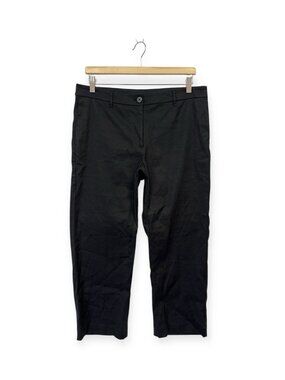 J.Jill Black Linen Stretch Pants Size 12 Cropped
